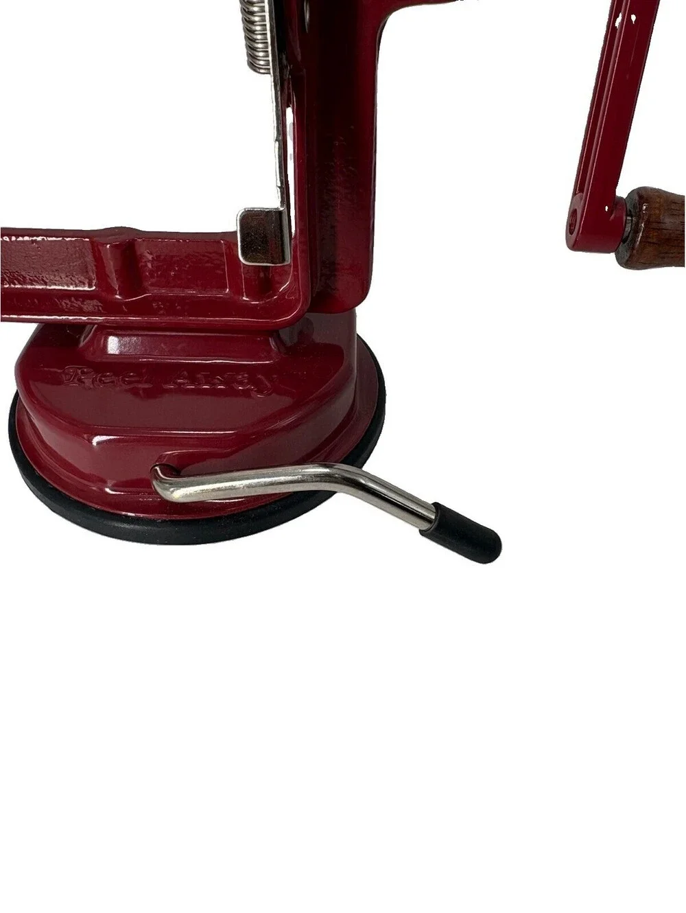 Back To Basics “Peel Away” Apple Peeler Corer Slicer Red Hand Crank With Box